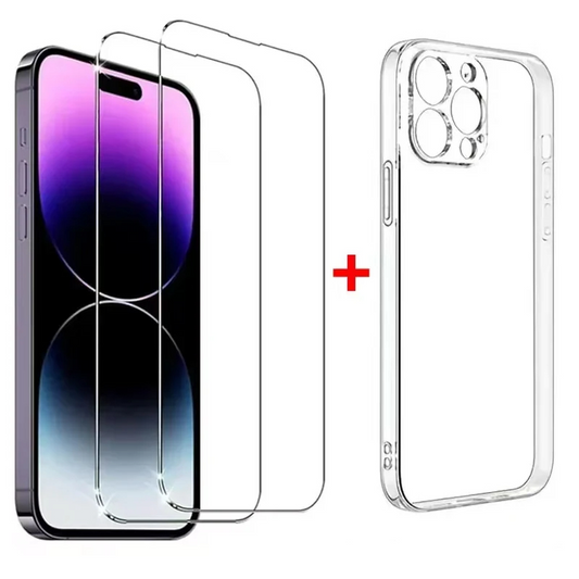 Jasne Szkło Hartowane - Apple Iphone + Klasyczne Etui